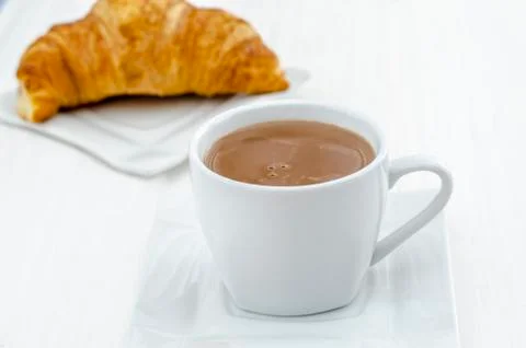 Cup cocoa on a white background Stock Photos