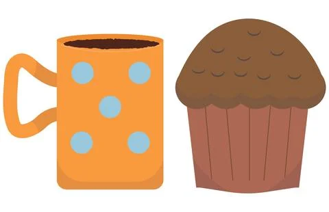 Cup of coffe and a cookie illustration Stock-Illustration