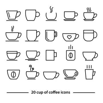 Cup of coffe icons Stock Illustration