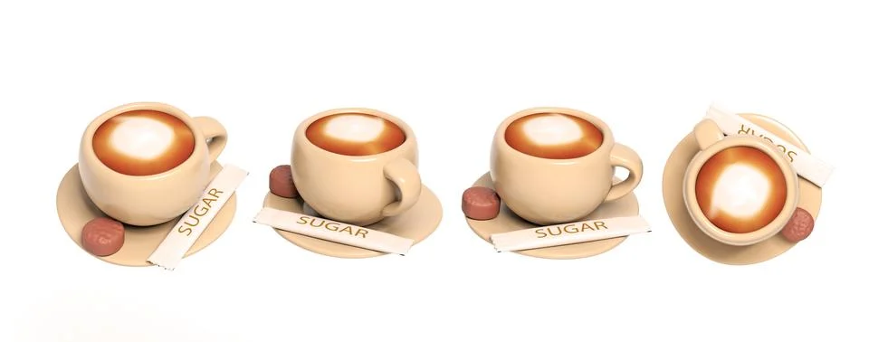 Cup of coffee 3d render illustration icon Stock Illustration