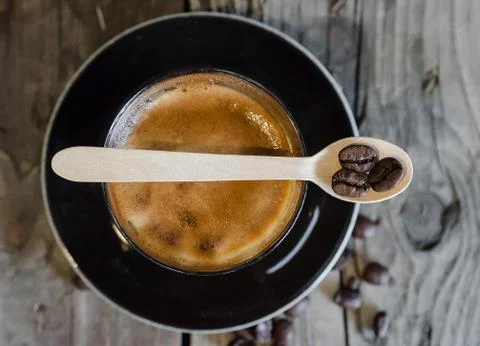 Cup of coffee from above Stock Photos