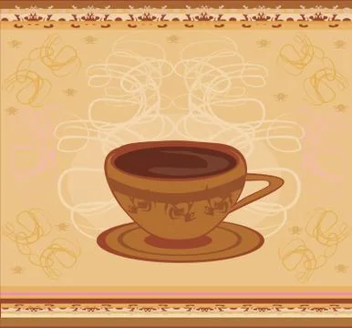 Cup of coffee with abstract design elements. vector illustration. Stock Illustration
