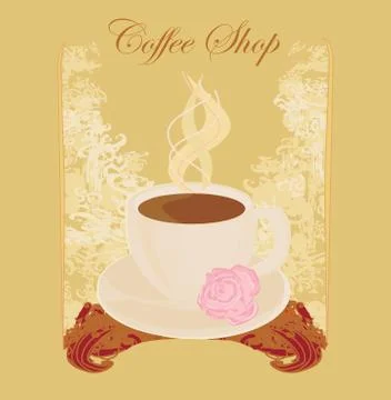 Cup of coffee with abstract design elements Stock Illustration