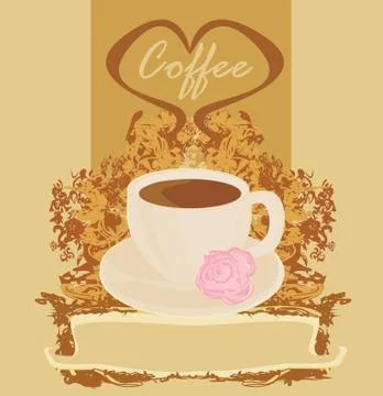 Cup of coffee with abstract design elements Stock Illustration