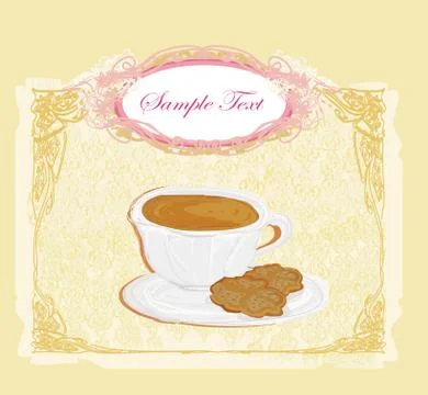 Cup of coffee with abstract design elements イラスト素材