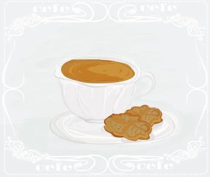 Cup of coffee with abstract design elements Ilustración de archivo