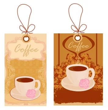 Cup of coffee with abstract design elements set Stock Illustration