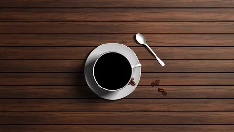 A cup of coffee, an alpha channel transition, PNG codec Stock Footage 78505339