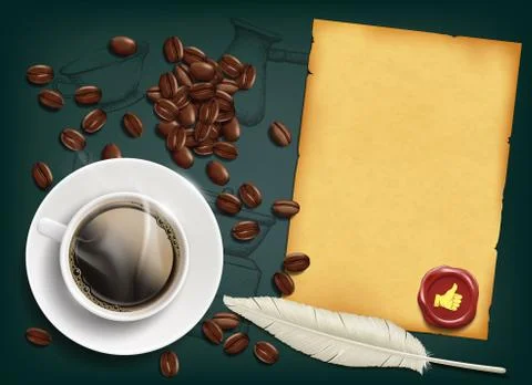 Cup with a coffee and beans イラスト素材