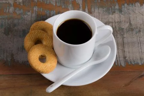Cup of Coffee and Biscuits Foto stock