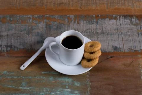 Cup of Coffee and Biscuits Foto stock