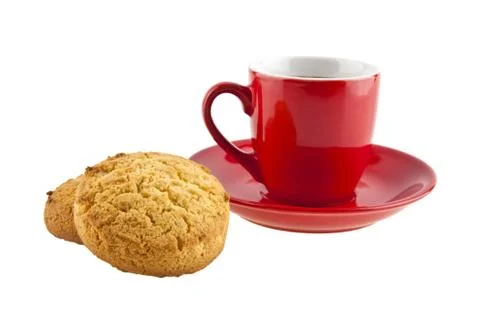 Cup of coffee and biscuits Stockfoto's