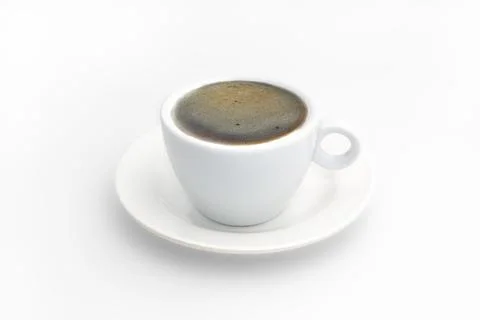 Cup of coffee and bubble isolated on white background. Stock Photos