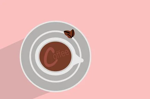 Cup of coffee and coffee beans. Vector illustration. Stock Illustration