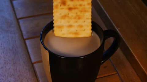 Cup of coffee and cracker Stock Footage 24175965