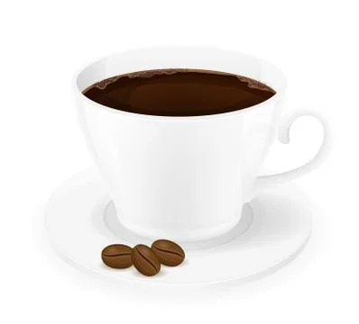 Cup of coffee and grains vector illustration Stock Illustration