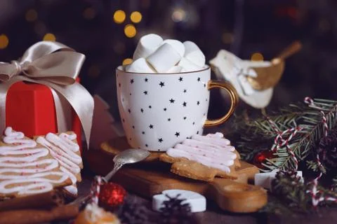 Cup of coffee and marshmallows Foto stock