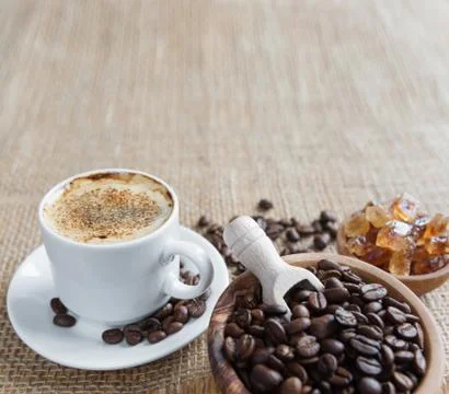 A cup of coffee and a space for text Stock Photos