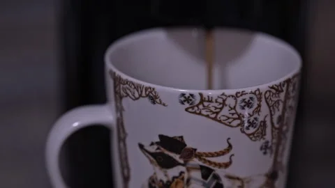 Cup of Coffee in a Artful cup Stock-Footage 331113460