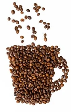 Cup from coffee bean Stock Photos