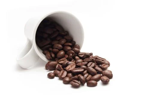 Cup of coffee with beans concept Stock Photos