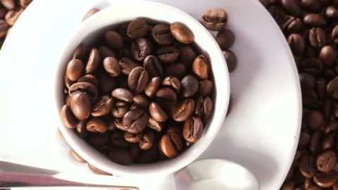 Cup of coffee beans Stock Footage 70210880