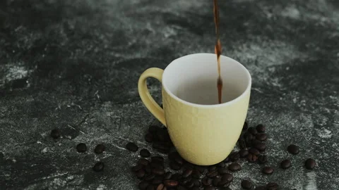 Cup of coffee with beans	 Stock Footage 150129389