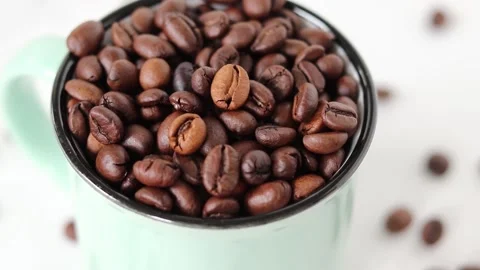 Cup of coffee beans Stock Footage 335168045