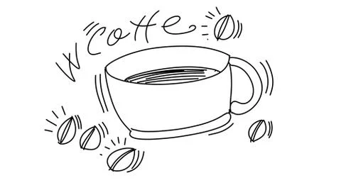 Cup of coffee with beans Stock Illustration