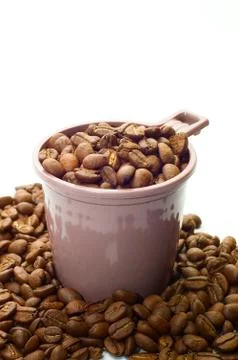 Cup with coffee beans 写真素材