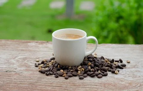 Cup of coffee with beans Foto stock