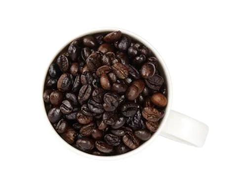 Cup of coffee beans Stock Photos