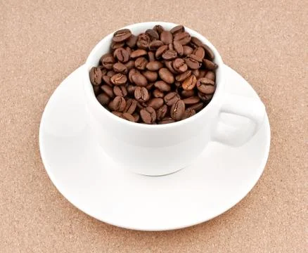 Cup with coffee beans Foto stock