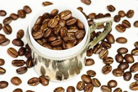 Cup of coffee beans Stock-Fotos