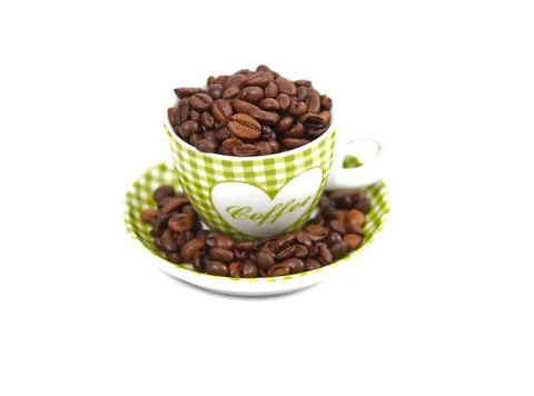 Cup of coffee beans 스톡 사진