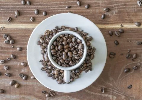 A cup of coffee beans Stock Photos