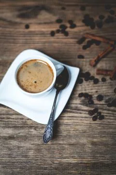 Cup with coffee beans Foto stock