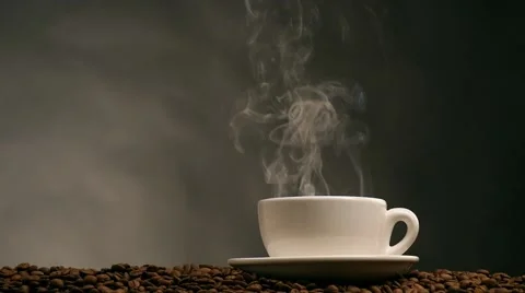 Cup of coffee on black background 스톡 동영상 43491531