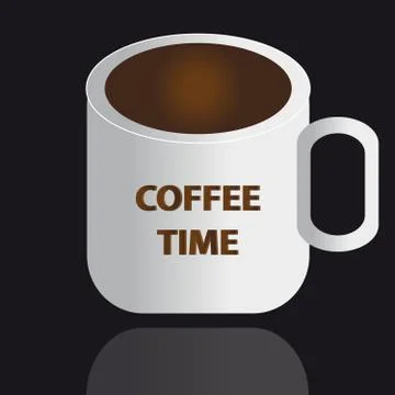 Cup of coffee on black background Stock Illustration