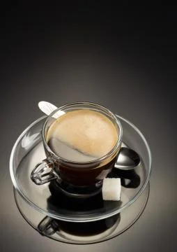 Cup of coffee on black Stock Photos