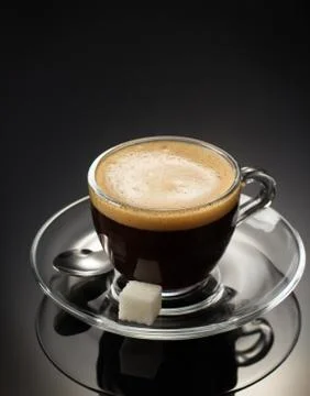 Cup of coffee on black Stock Photos