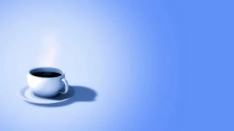 Cup of coffee on blue background Stock Footage 8849858