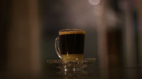 A cup of coffee with blurred background Video stock 125928961