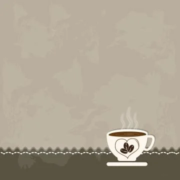 Cup of coffee on brown background Stock-Illustration