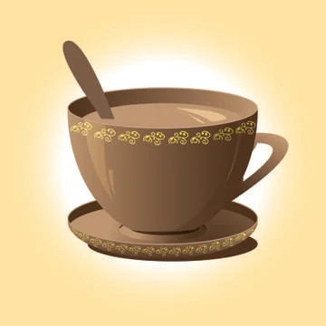 Cup of coffee brown Stock Illustration