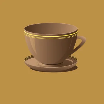 Cup of coffee brown Stock Illustration