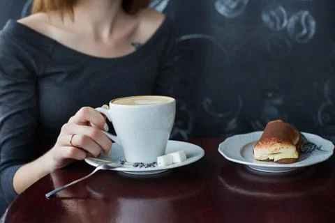 A cup of coffee in cafe Stock Photos