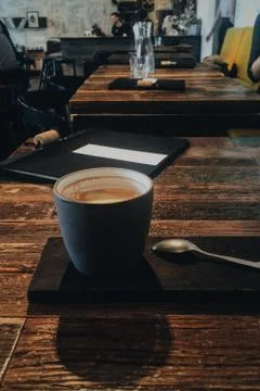 A cup of coffee in a cafe Stock Photos