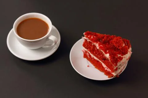 A cup of coffee with cake Foto stock