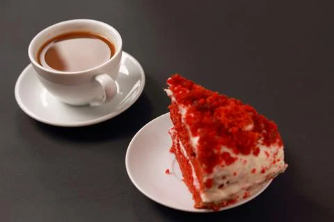 A cup of coffee with cake Stock Photos